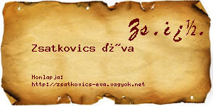 Zsatkovics Éva névjegykártya