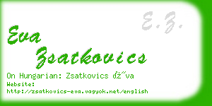 eva zsatkovics business card
